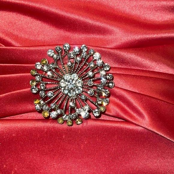 Jessica McClintock for Gunne Sax Coral Pink Halter Gown Dress Size 3/4 - Picture 8 of 14